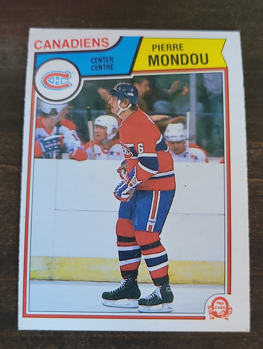 1983/84 OPC Pierre Mondou Canadiens Hockey Card - Red & Blue